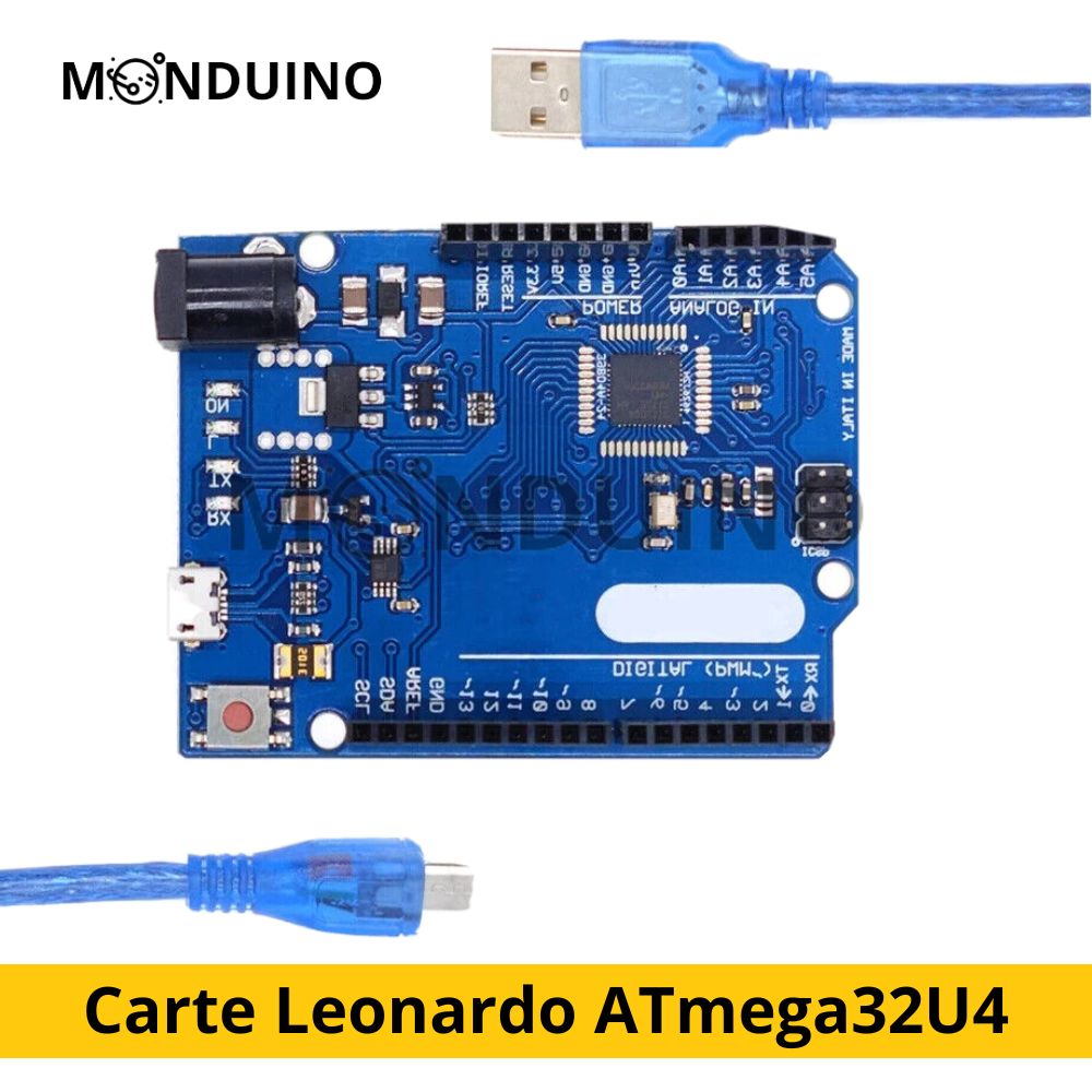 Carte Leonardo Module ATmega32U4 avec Usb-Câble, 5V, 16MHz, Compatible IDE Arduino