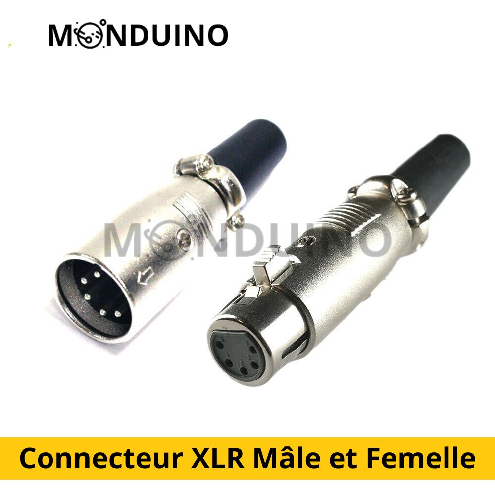 Connecteur XLR Mâle et Femelle 5 pins - Fiche 5 broches