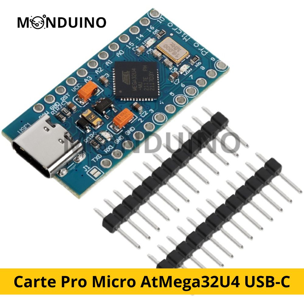 Carte Pro Micro AtMega32U4 USB-C 5V 16Mhz - compatible Arduino IDE