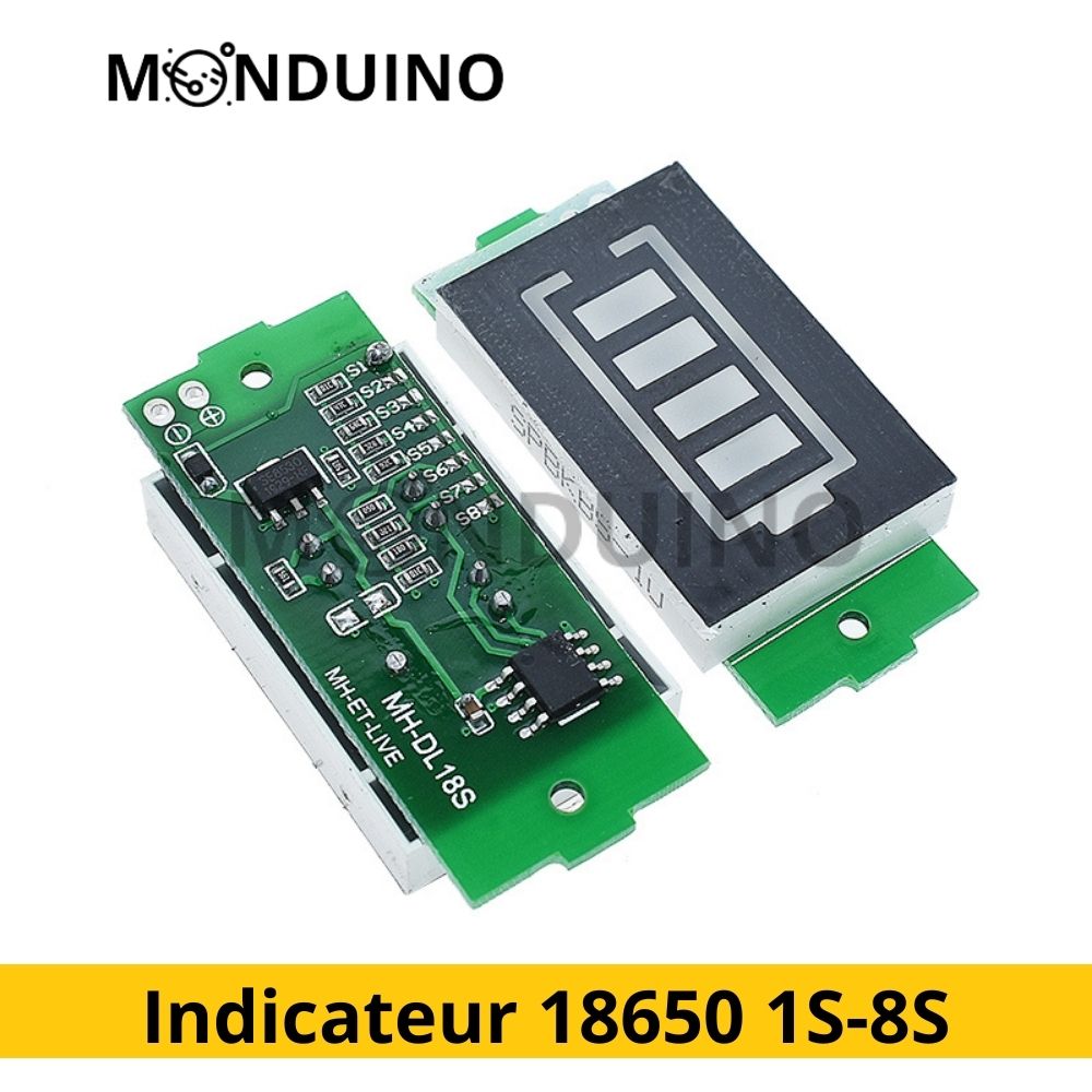 Indicateur Batterie LiPo 18650 1S 2S 3S 4S 5S 6S 7S 8S - Capacité niveau Lithium