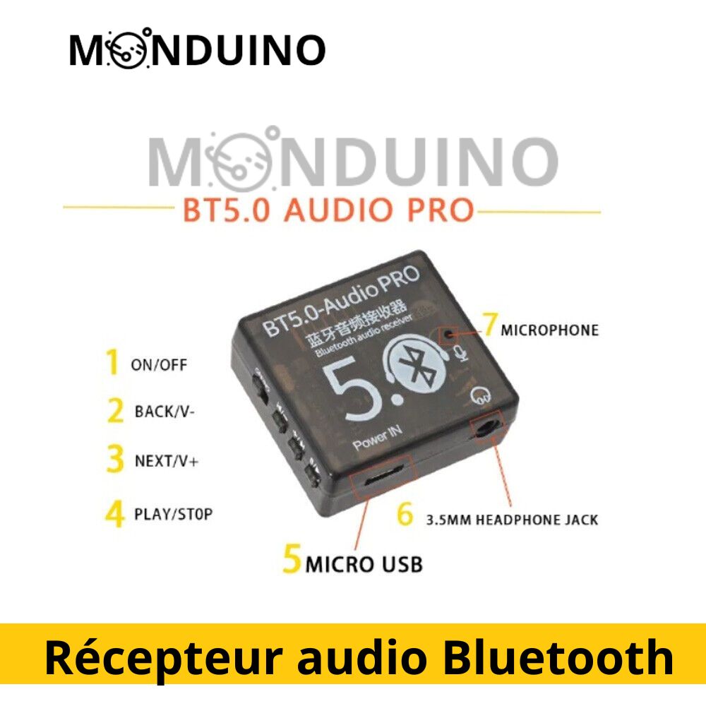 Mini récepteur audio Bluetooth 5.0 module 5V USB Jack 3.5 mm HiFi