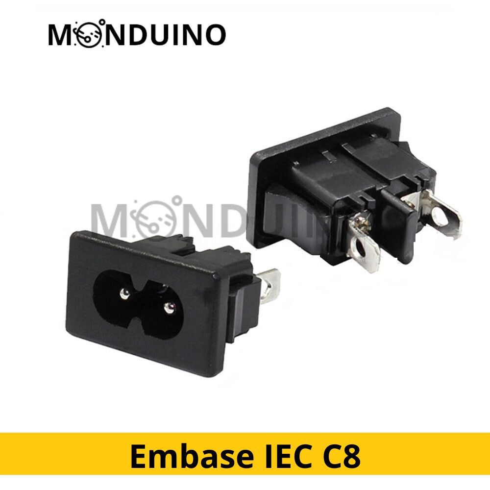 Connecteur embase IEC 320 C8 mâle prise d'alimentation 2 broches 250V 2.5A