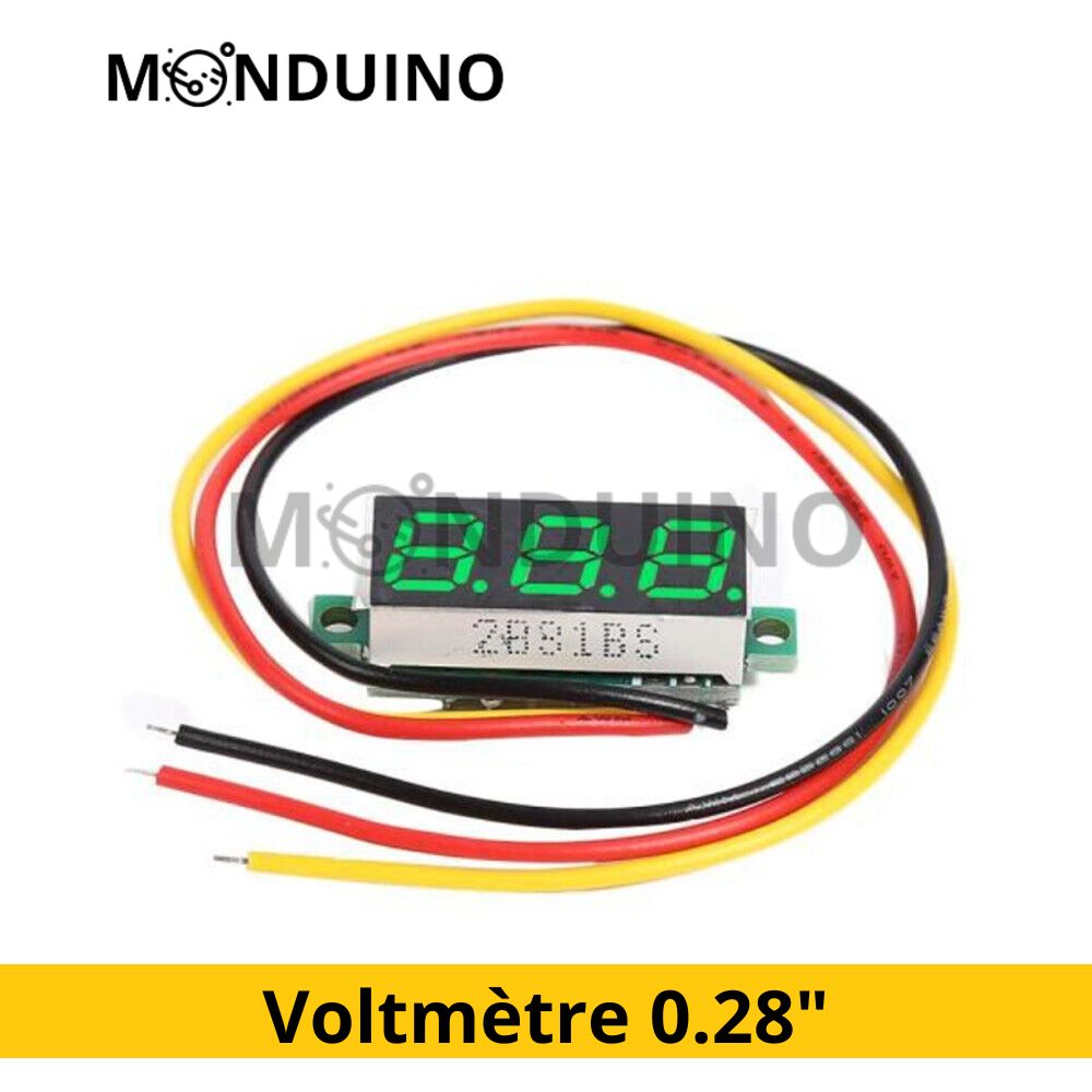 Mini voltmètre numérique digital 0.28" 2.5-40V DC module afficheur tension LED