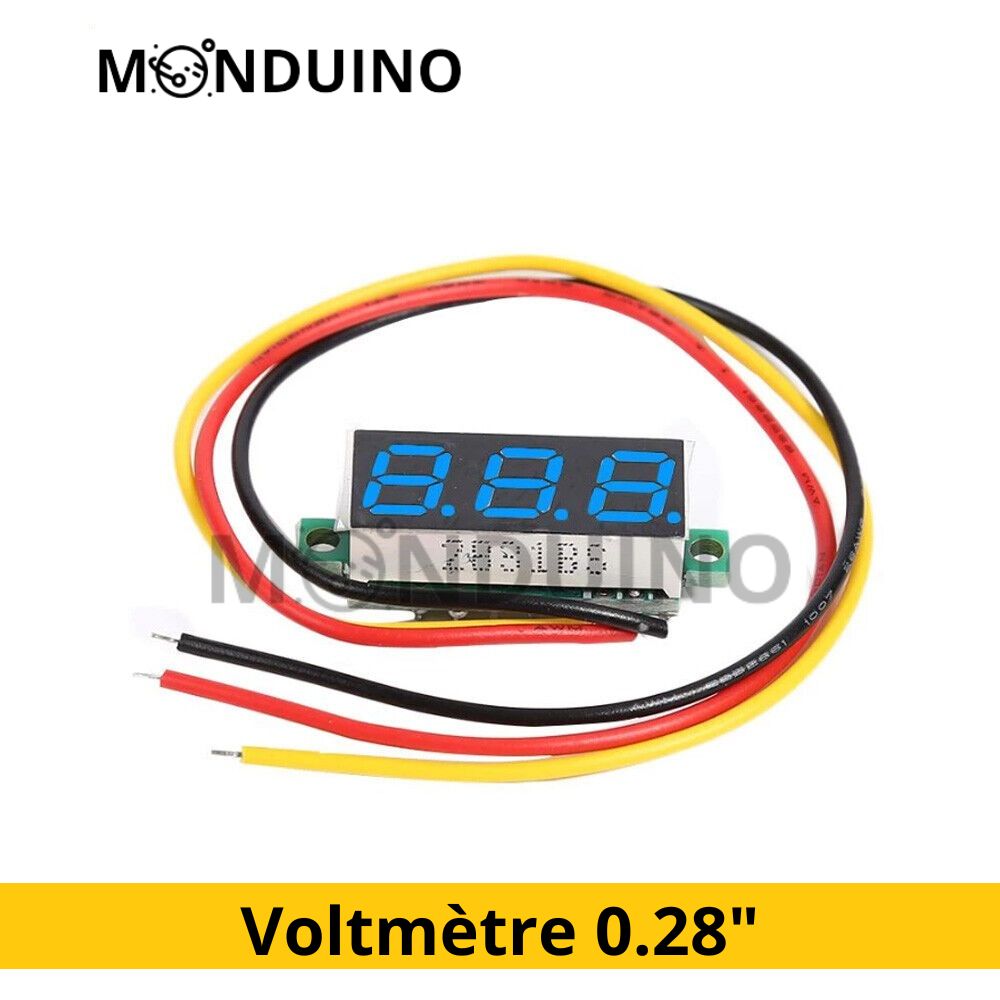 Mini voltmètre numérique digital 0.28" 2.5-40V DC module afficheur tension LED