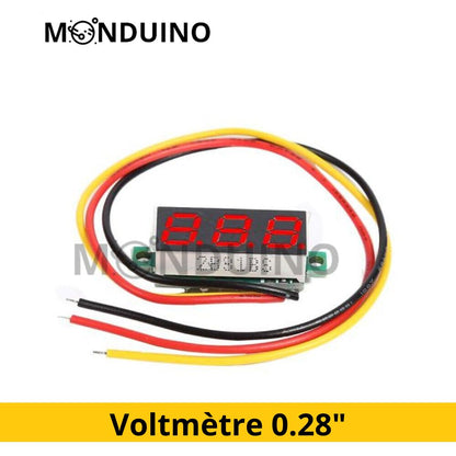 Mini voltmètre numérique digital 0.28" 2.5-40V DC module afficheur tension LED