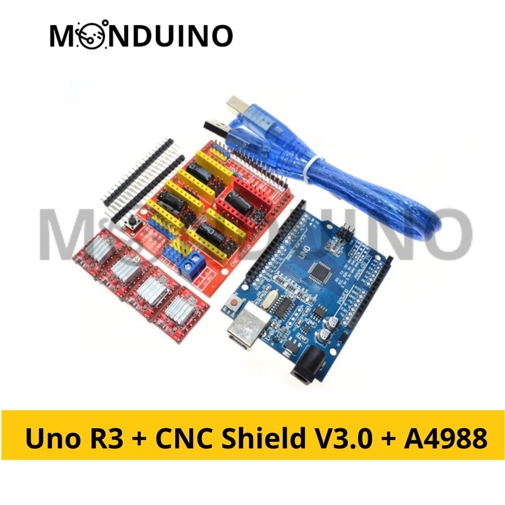 Kit d'imprimante 3D CNC Shield + UNO R3 Board +4 pilotes A4988 Arduino