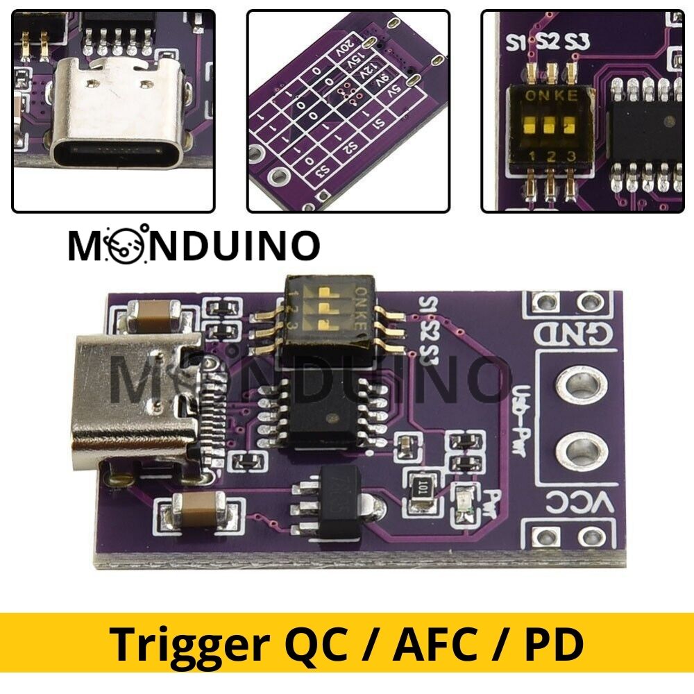 Module trigger charge rapide leurre QC / AFC / PD - 5V 9V 12V 15V 20V - USB-C