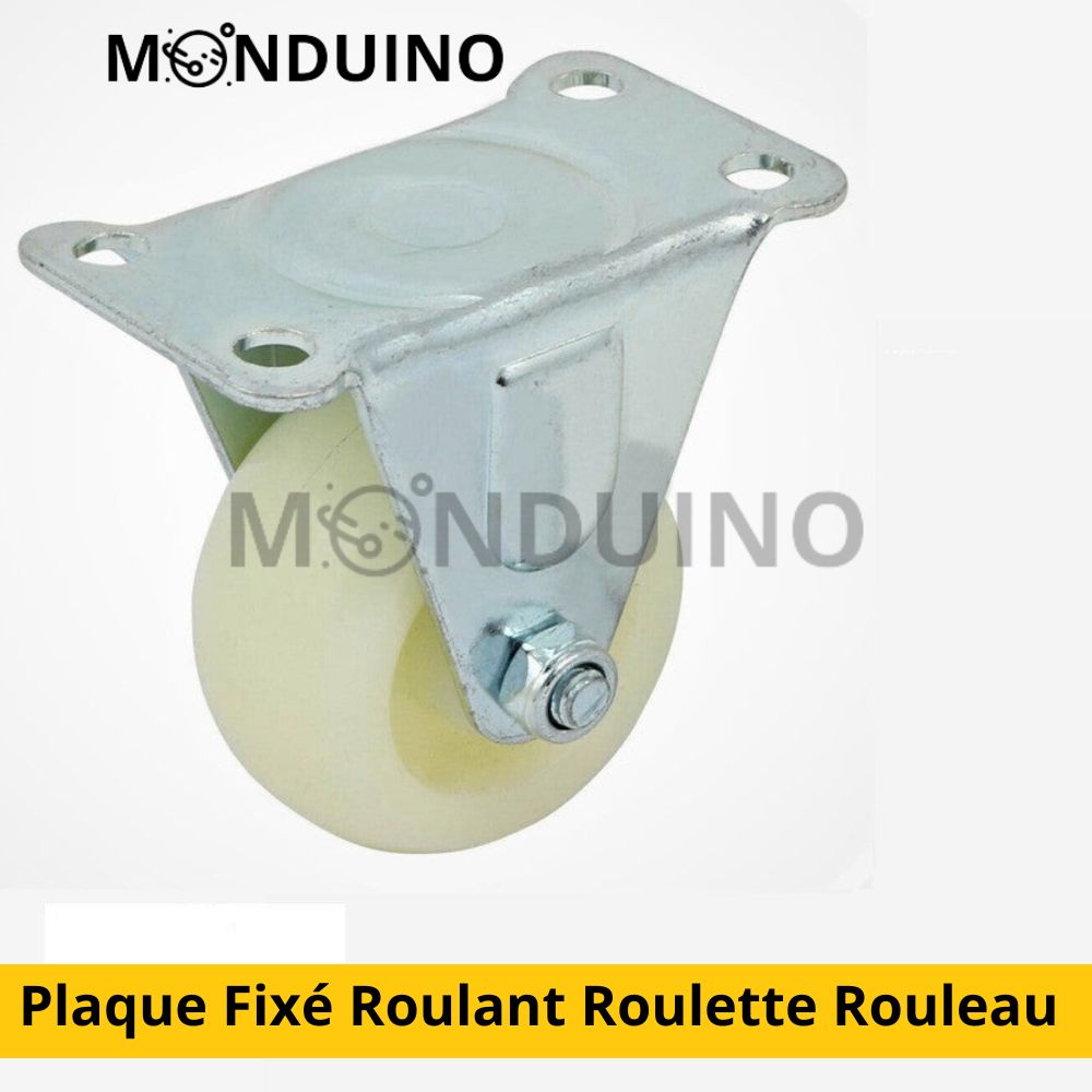 Pouce Dia Single Roue Rigide Haut Plaque Fixé Roulant Roulette Rouleau (5PCS)