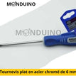 Tournevis plat en acier chromé de 6 mm