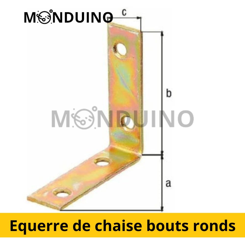 Equerre de chaise bouts ronds PVM - Dimensions 50 x 50 mm