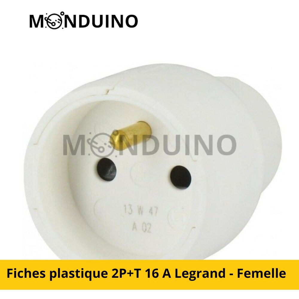 Fiches plastique 2P+T 16 A Legrand - Femelle