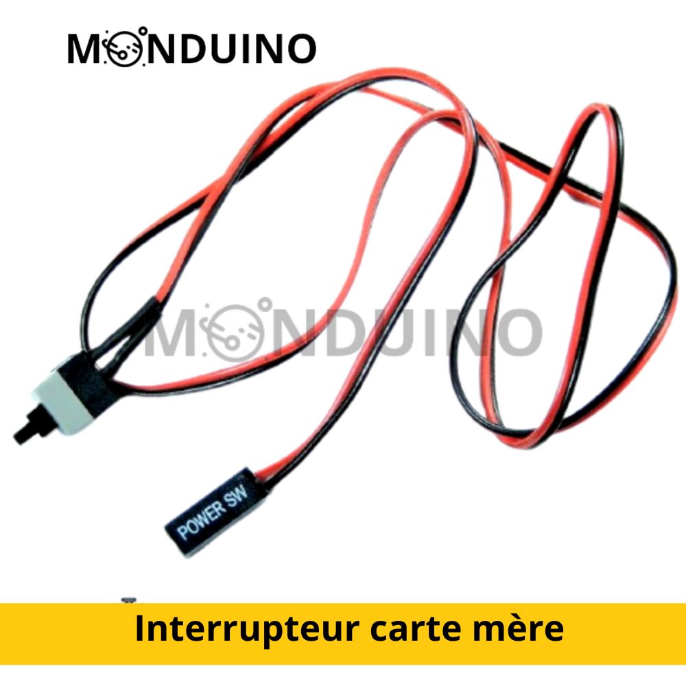 Interrupteur de remplacement pour carte mère ATX On / Off / Reset PC 50cm 5059Z