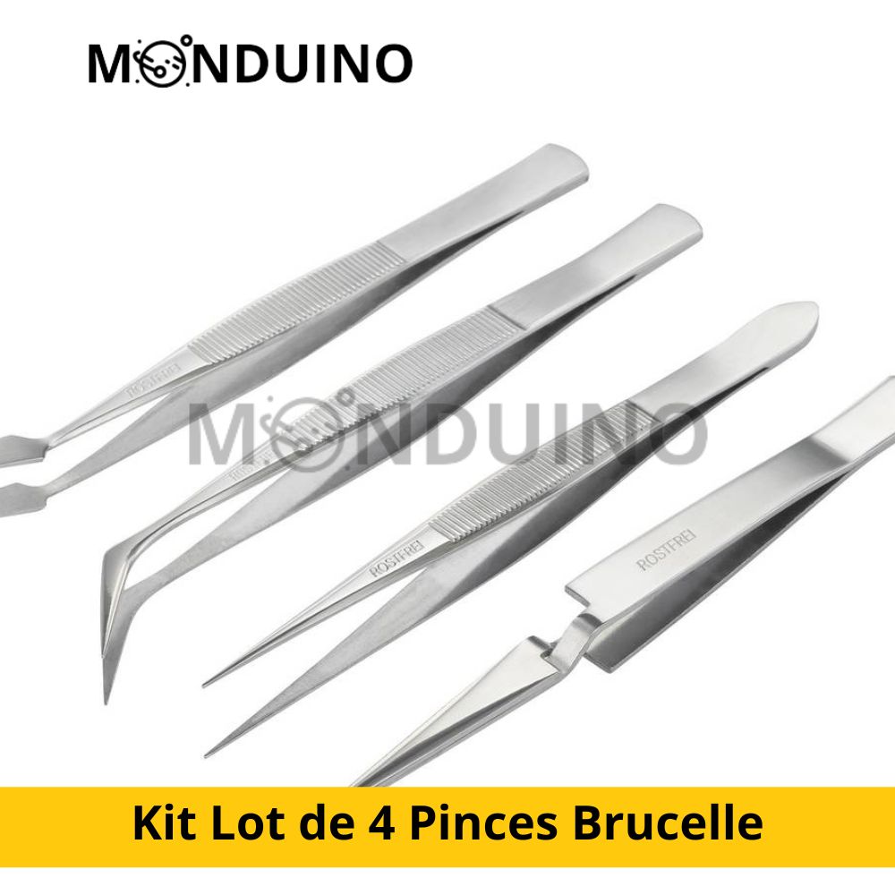 Kit Lot de 4 Pinces Brucelle de précision en métal modélisme bricolage maquette