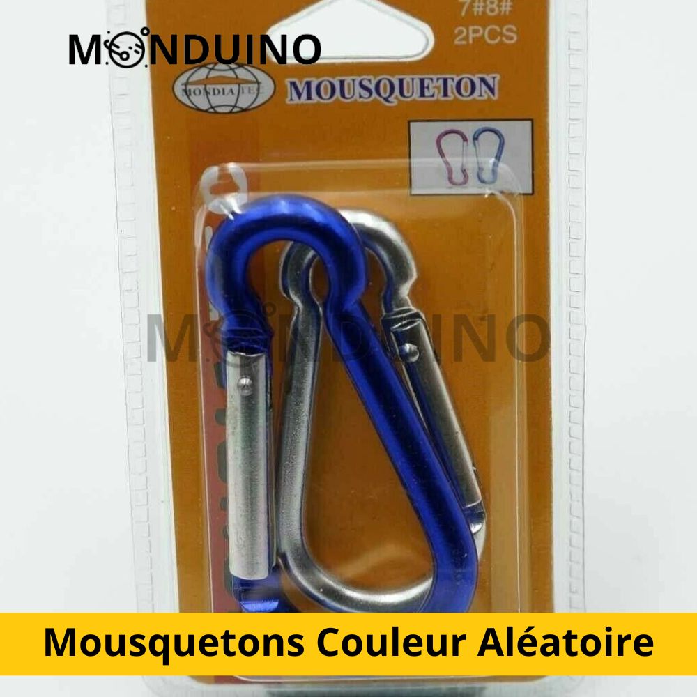 Lot de 2 mousquetons couleur aléatoire