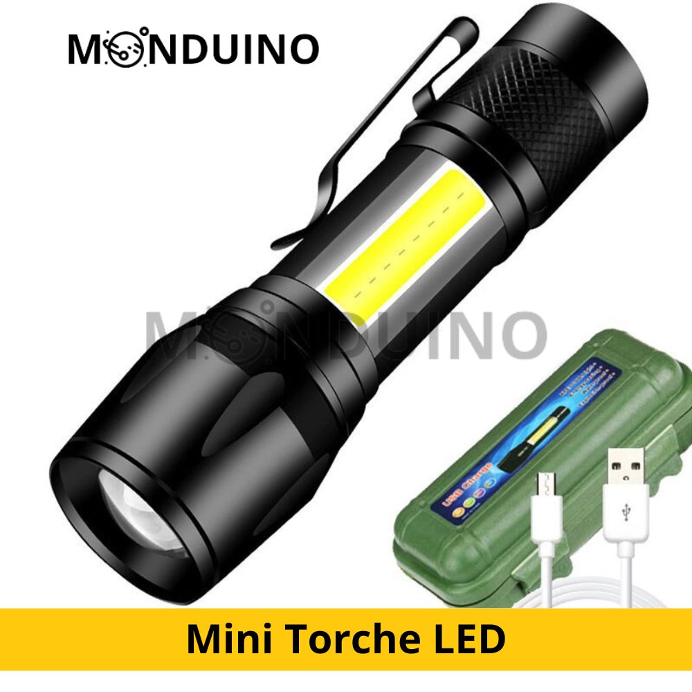 Mini Torch LED 3 Modes Rechargeable USB Puissante