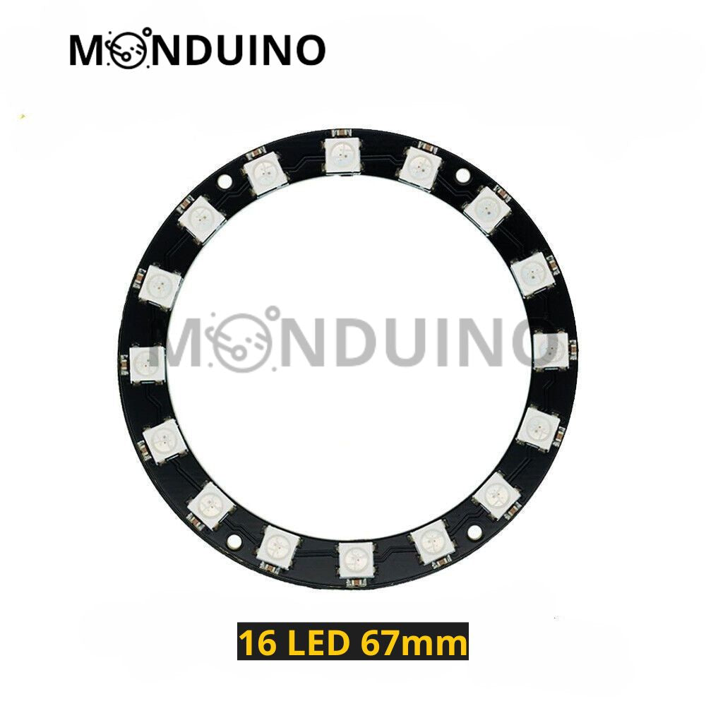 Anneau WS2812B LED RGB 1, 7, 8, 12, 16, 24 bit Ring module 5V adressable