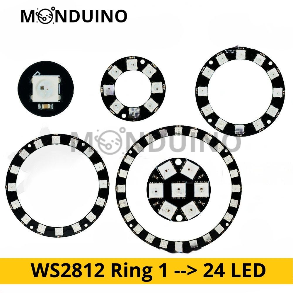 Anneau WS2812B LED RGB 1, 7, 8, 12, 16, 24 bit Ring module 5V adressable