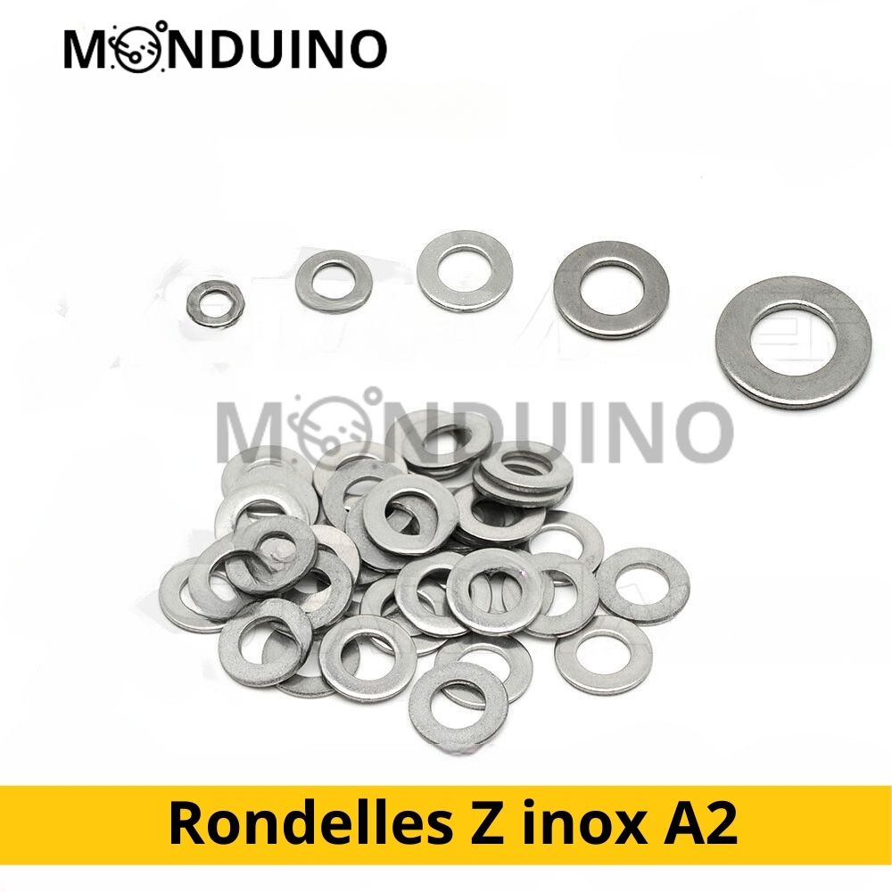 Rondelles étroites Z Inox A2 - M1.6 M2 M2.5 M3 M4 M5 M6 M8 - Lots 5 pcs