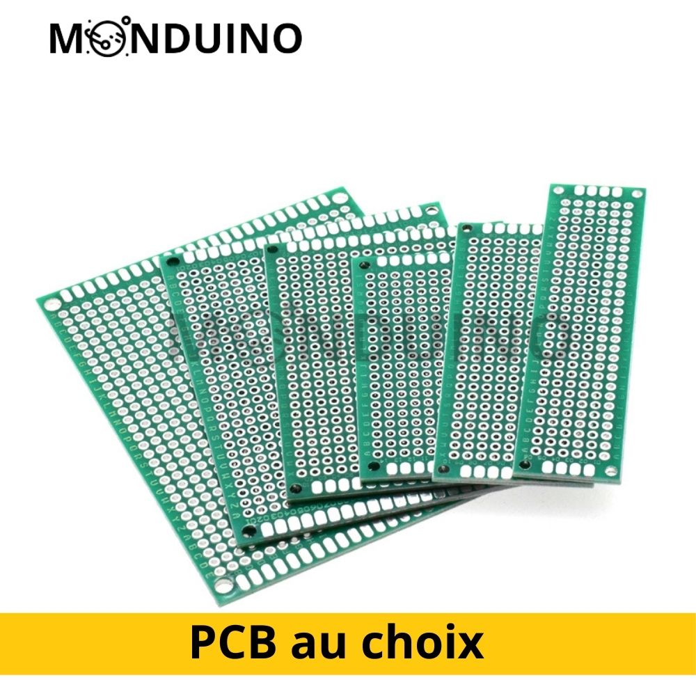 Carte Prototypage PCB Board perforée 2.54mm Double face - Dimensions au choix