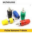 Fiche banane femelle à vis 4mm - Prise embase chassis Borne Banana plug trouée