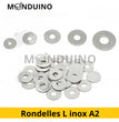 Rondelles Larges L Inox A2 - M3 M4 M5 M6 M8 - Par lots 5 à 100 pcs