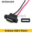 Connecteur prise USB-C embase filaire à souder et visser - Port charge chassis