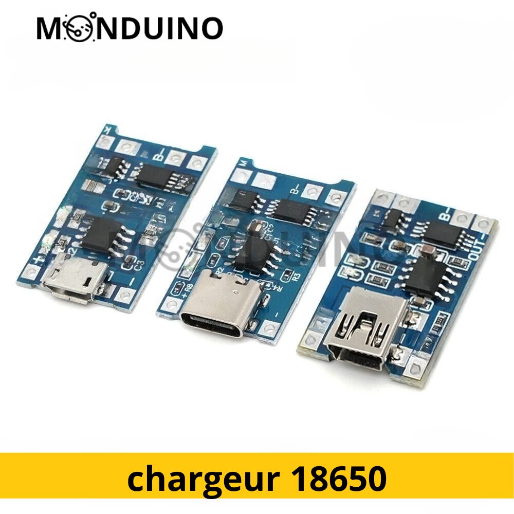 TP4056 Module chargeur 18650 batterie LiPo Lithium 1A avec protection décharge