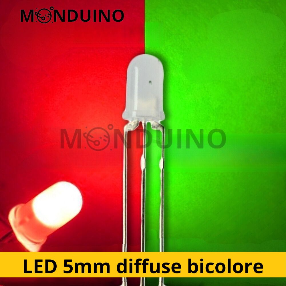 LED bicolore 5mm diffusant Rouge / Vert - 10 à 50 pcs - LED Diffused fog