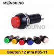 Bouton poussoir 12 mm rond - Momentané / permanent 12V 230V 3A - PBS-11A PBS-11B