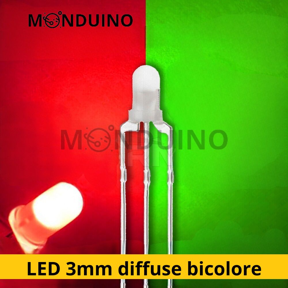 LED bicolore 3mm diffusant Rouge / Vert - 10 à 25 pcs - LED Diffused fog