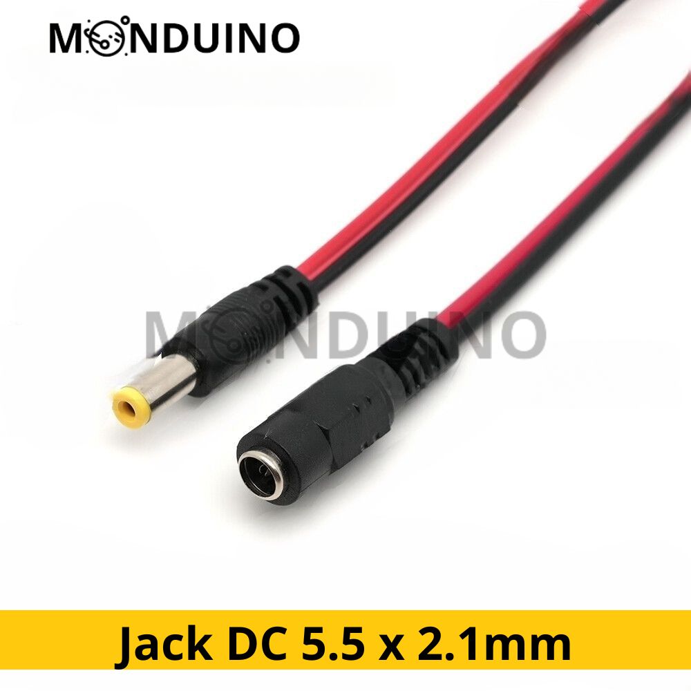 Câbles d'alimentation 12V 24V Jack DC connecteur Mâle / Femelle 5.5 x 2.1mm