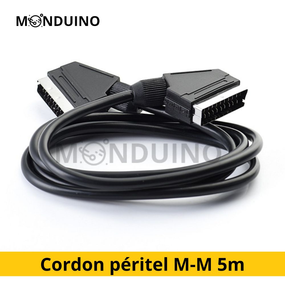 Cordon péritel mâle - mâle 5M NOIR