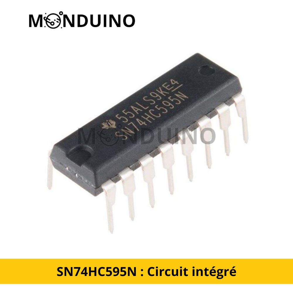 SN74HC595N : Circuit intégré à décalage de registre à 8 bits pour l'expansion des sorties