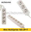 Bloc Multiprise, Prises avec Interrupteur-Câble de 1 M, Bloc 3, 4 ou 6 prises 16A 2P+T