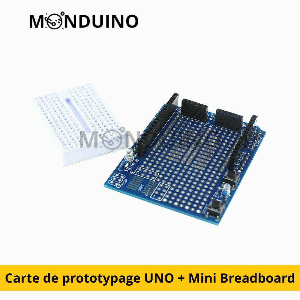 Carte de prototypage pour Arduino UNO + Breadboard, Prototype Shield Protoshield