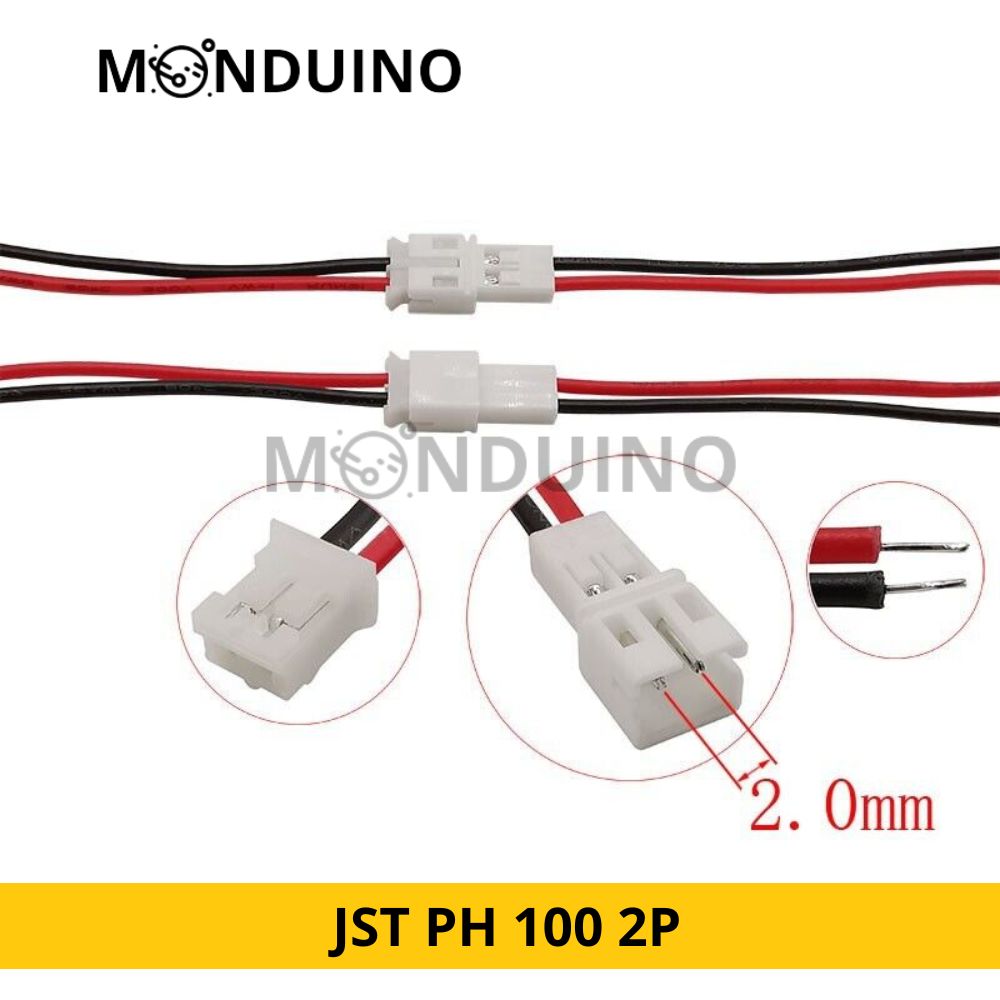 Connecteur Mini JST 2.0 PH à 4 broches avec fils de 100MM et 10CM, 20 lots
