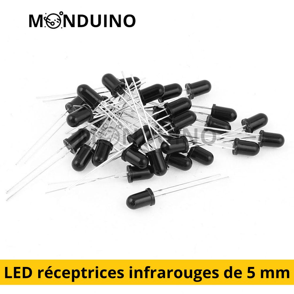 Diodes LED réceptrices infrarouges de 5 mm, longueur d'onde de 940 nm, pour la détection et la transmission infrarouge