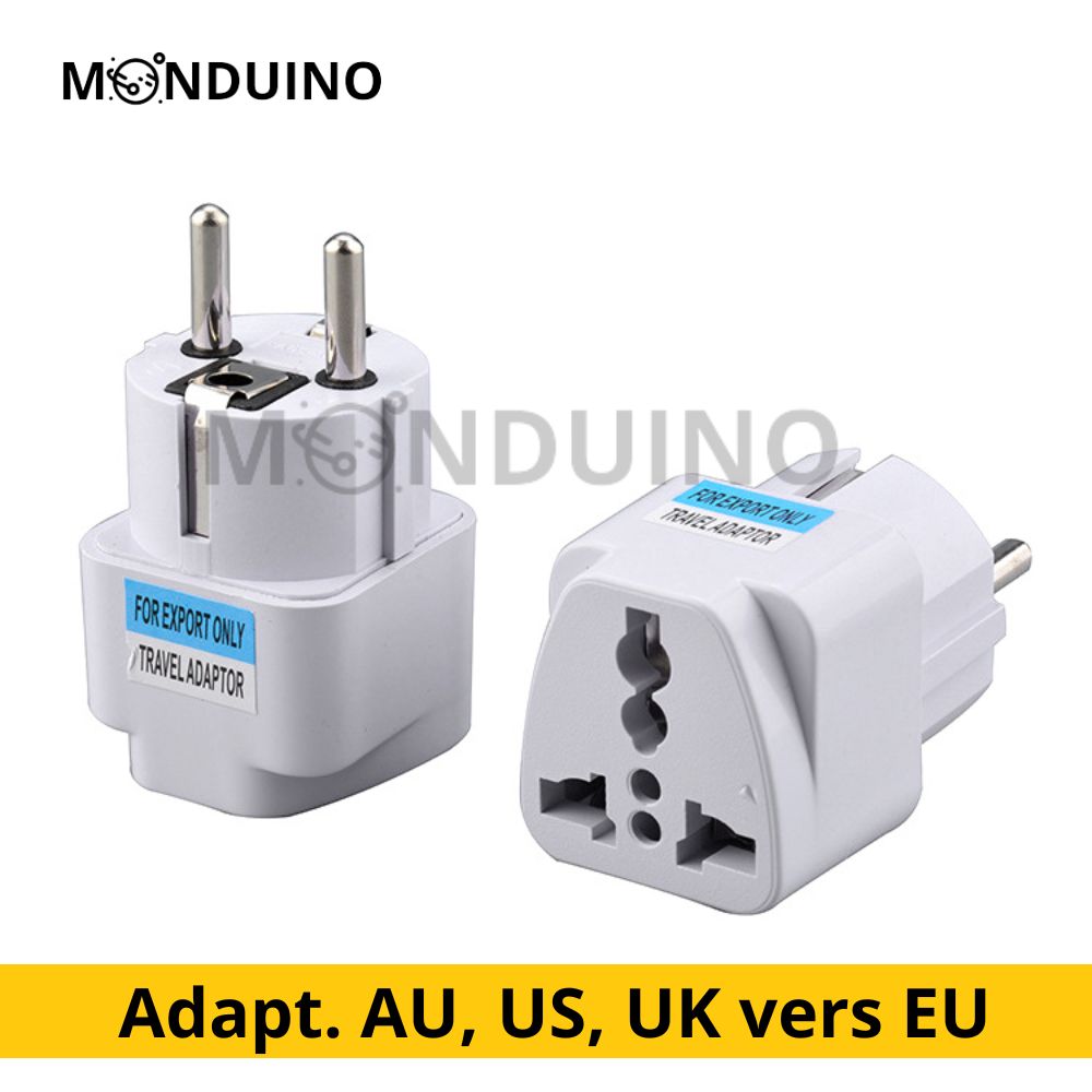 Adaptateur de voyage universel - Monde vers France/Europe, Blanc