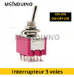 Interrupteur à levier MTS-302 / 303 6mm - 3 circuits 9 pins inverseur - 2 ou 3 positions
