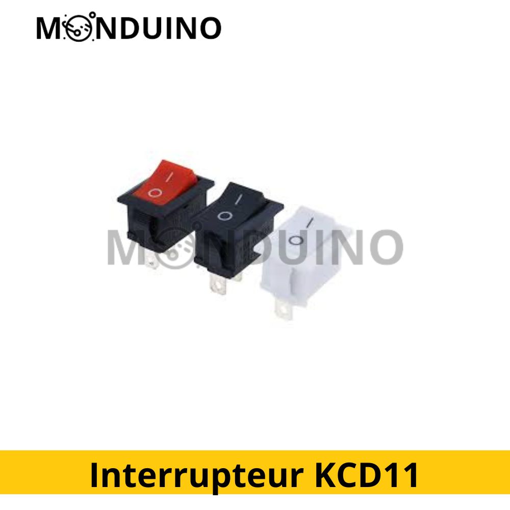 KCD11 Interrupteur à bascule 10x15mm 230V 12V 6A - 2 pins ON-OFF miniature