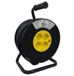 25 m Electric Reel Extension Cord with 4 Socket Reel Black