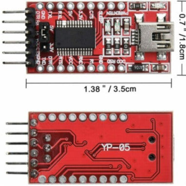 FT232 FTDI Mini USB to TTL Serial UART module adaptateur 3.3V 5V