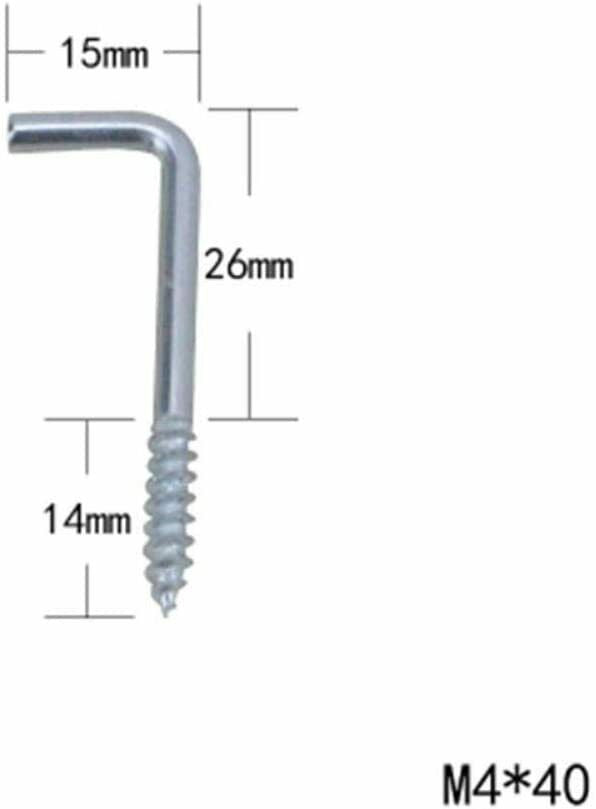 Right angle screw hook, 2.9x34 18 PCS light steel hook 