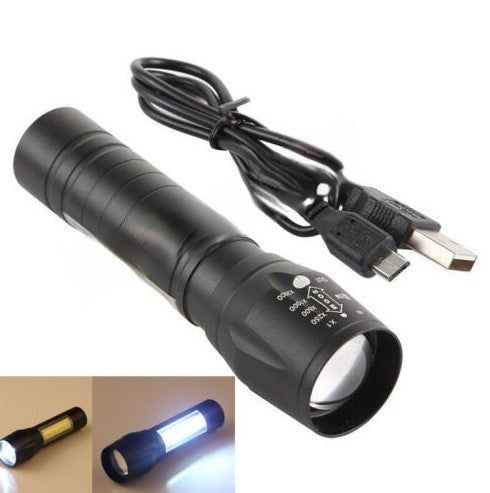 STRONG POWERFUL USB RECHARGEABLE POCKET HAND TORCH 