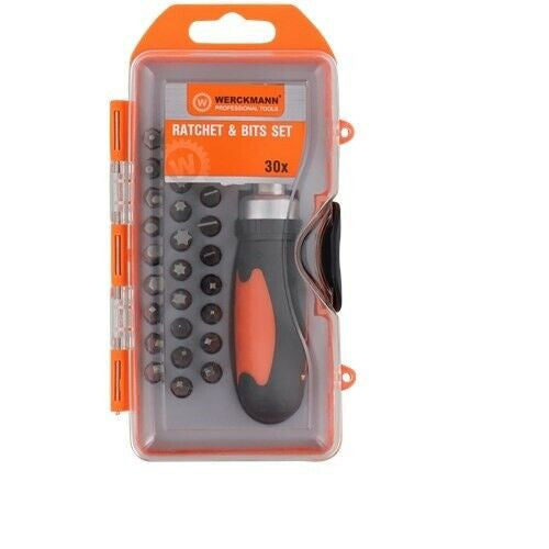 30-piece ratchet and bit set(A) 