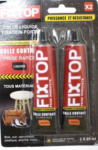 Colle Forte Contact Liquide Prise Rapide 2 x 25 ml Tous Matériaux Qualité Pro
