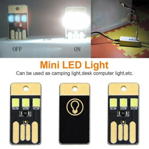 Set of 5 Mini LED Lamp USB key format key ring White light 