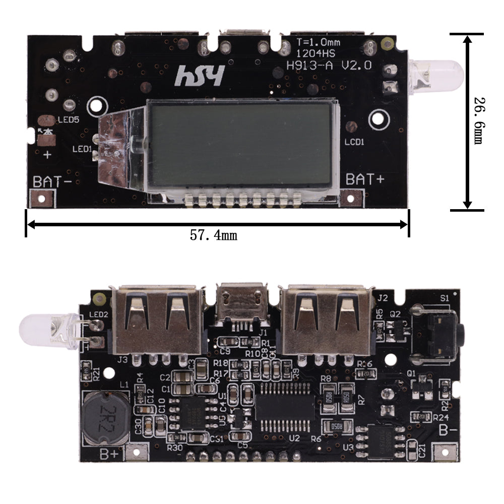 USB 18650 Battery Charger 5V 1A and 2.1A Mobile Power Bank 18650 PCB