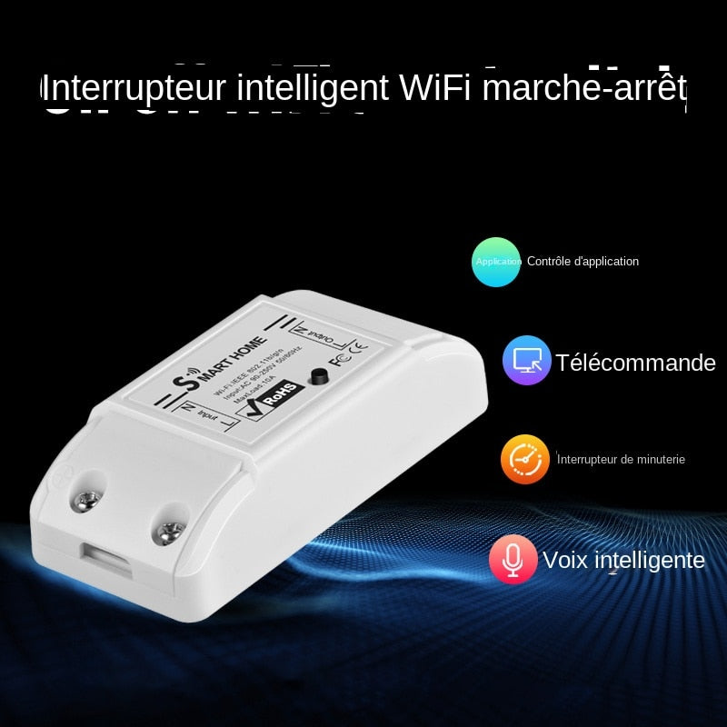 Interrupteur Connecté, 25A DIY Interrupteur Intelligent Compatible avec  Alexa, Google Home, TUYA/Smart Life APP Contrôle